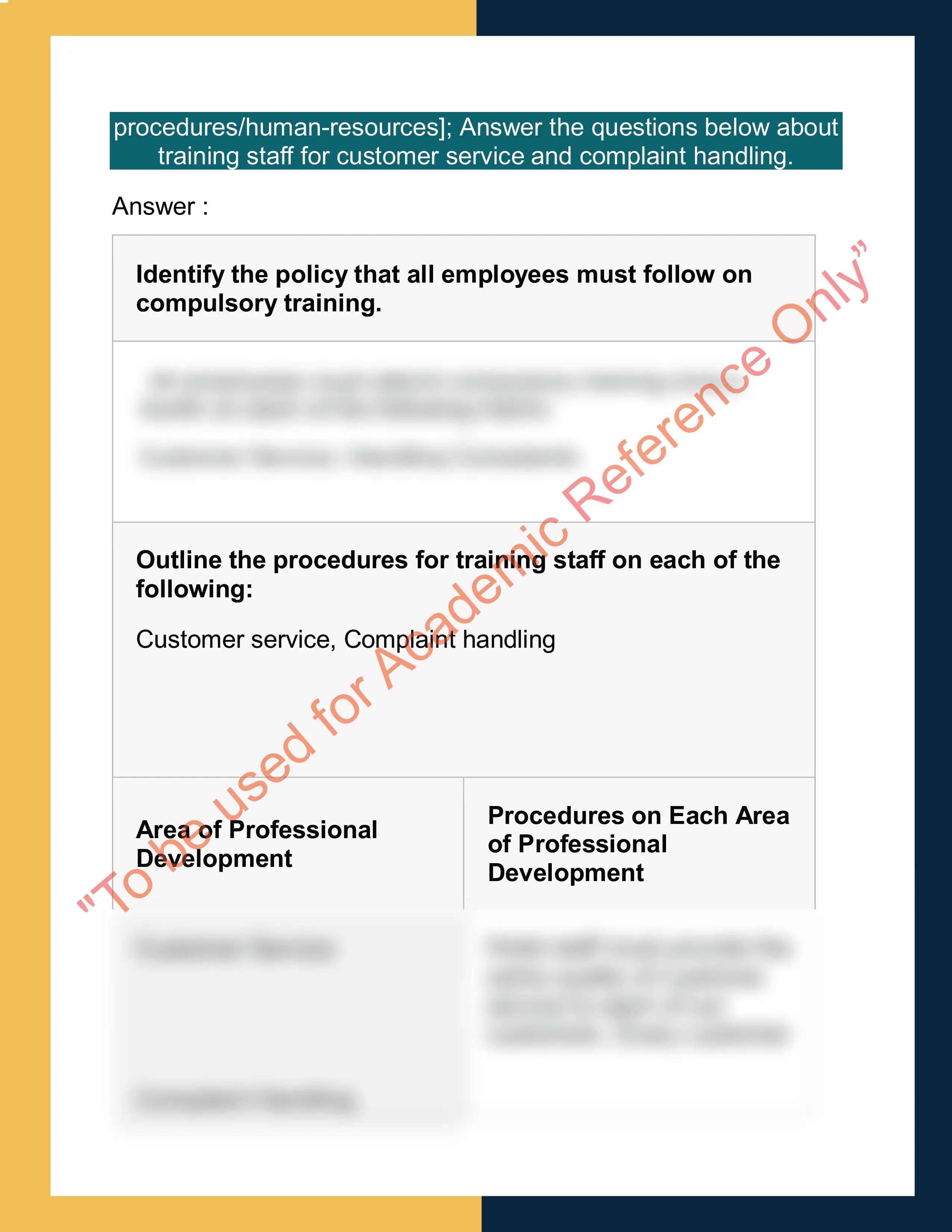 Sample Solution for SITXCCS014 - Provide Service to Customers 3